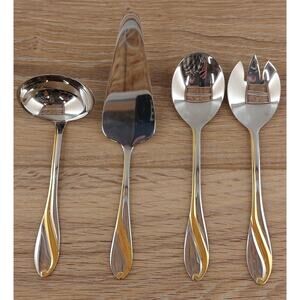 Set of Stainless Steel 18/10 Salad Cake Soup Serving Spoon by Edelstahl Rostfrei